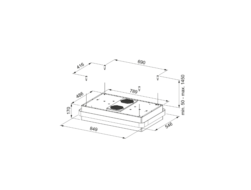 FRANKE Mythos Masterpiece FMYS BK/AN F80 KL Matt Black+Antrasit Ada Davlumbaz 345.0726.996