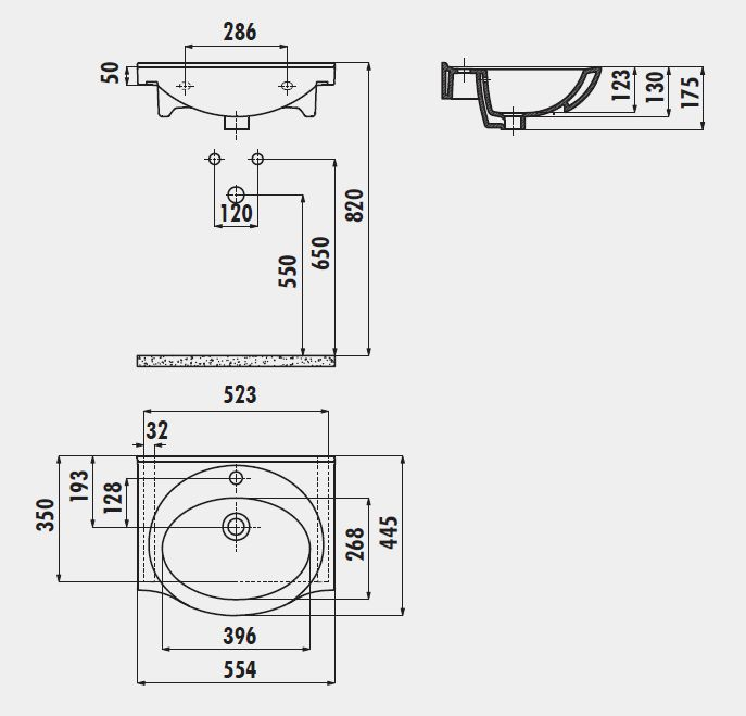Creavit ET155 Etol Etajerli Lavabo 55 cm