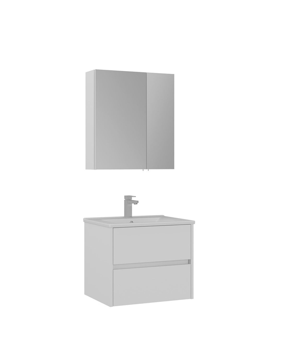 Orka Side 65 CM Çekmeceli Banyo Dolabı Takım Mat Beyaz