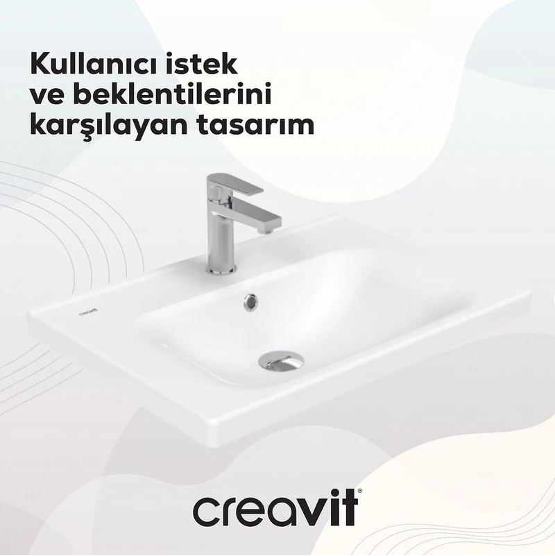 Creavit EK065  Eksen Etajerli Lavabo 65 cm