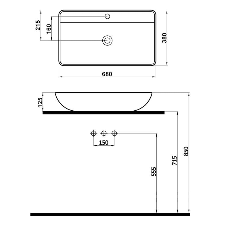 Newarc 5019BT Domino Batarya Delikli Lavabo