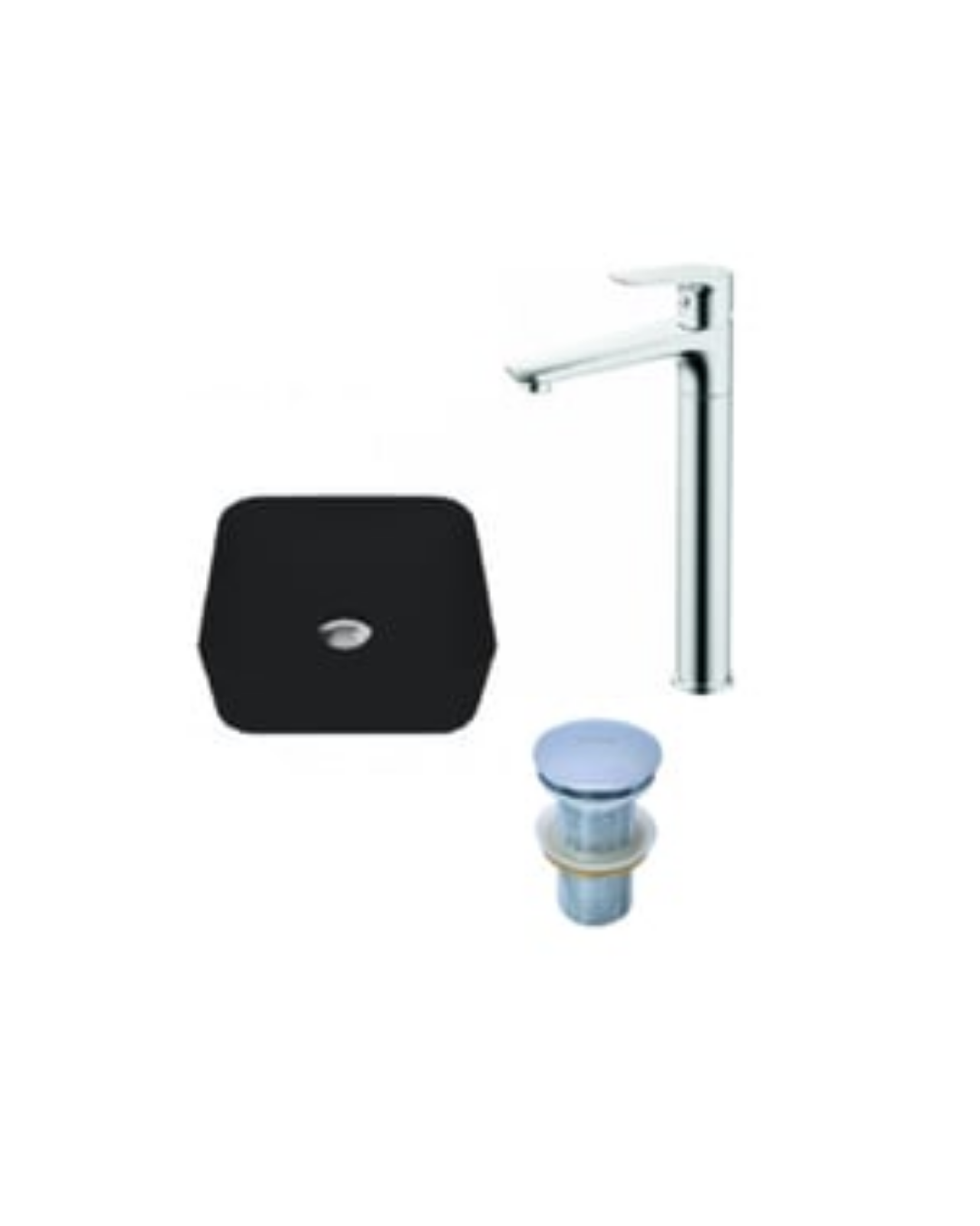 Ultra Tezgah Üstü Lavabo Ve Alfta Yüsek Armatür Krom Set