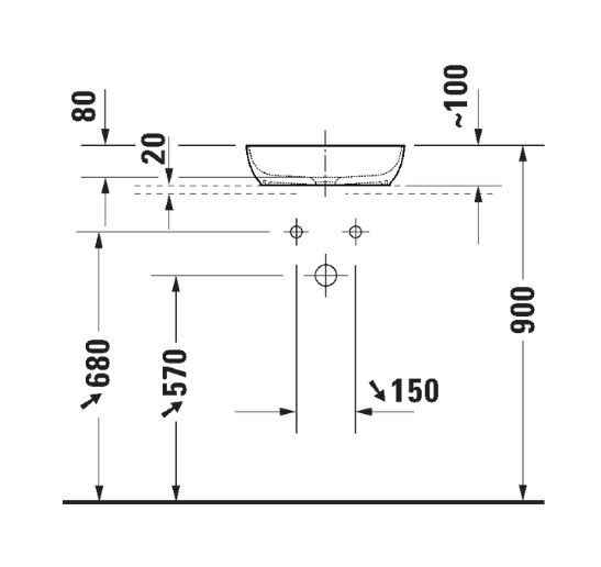 Duravit 2660003200 Sivida DuroCast® Çanak Lavabo Ø 40 cm