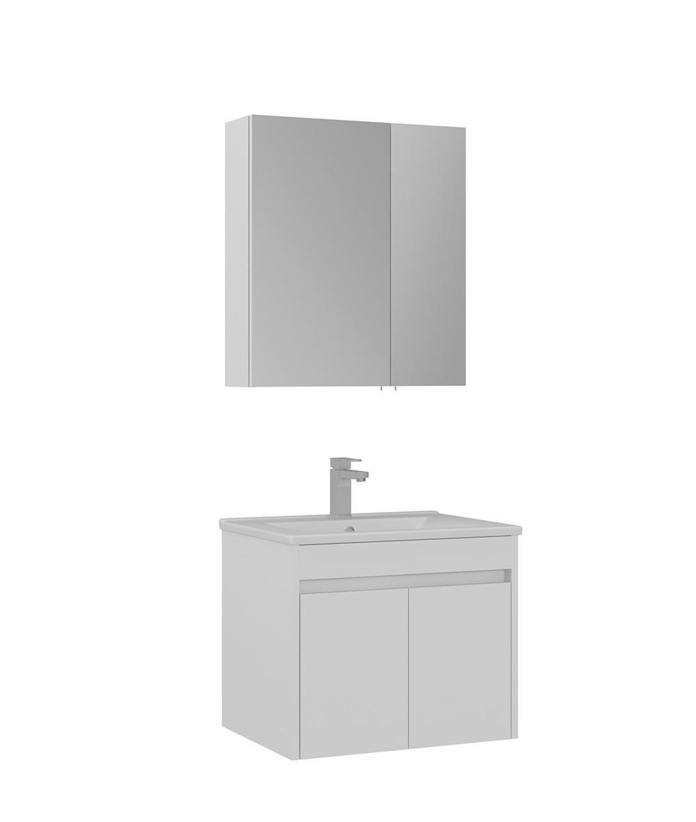 Orka Side 65 CM Kapaklı Banyo Dolabı Takım Mat Beyaz