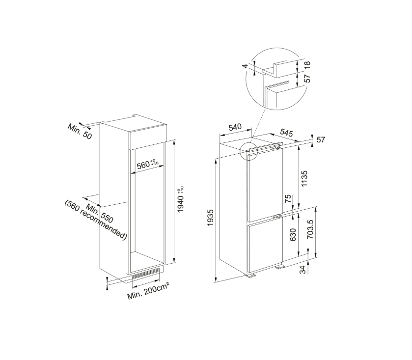 FRANKE Ankastre Buzdolabı FCB 360 TNF NE D 118.0722.594