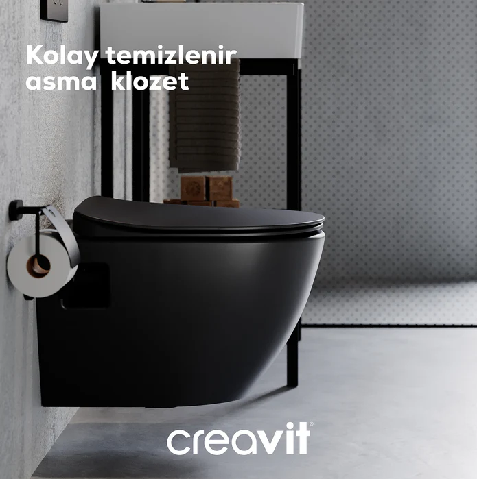 Creavit FE320-00SM00E-0000 Free Asma Klozet Mat Siyah