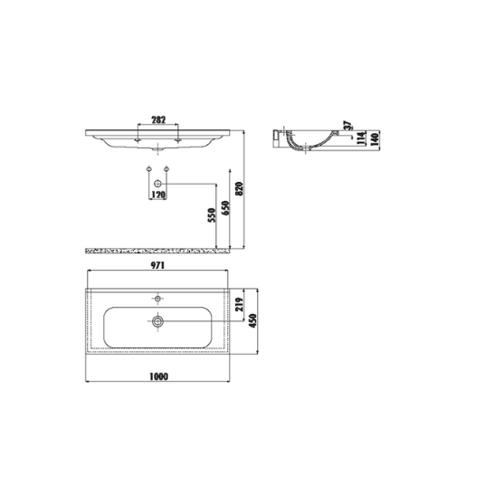 Creavit ID100 İdeal Dolap Uyumlu Lavabo 45X100 cm Beyaz