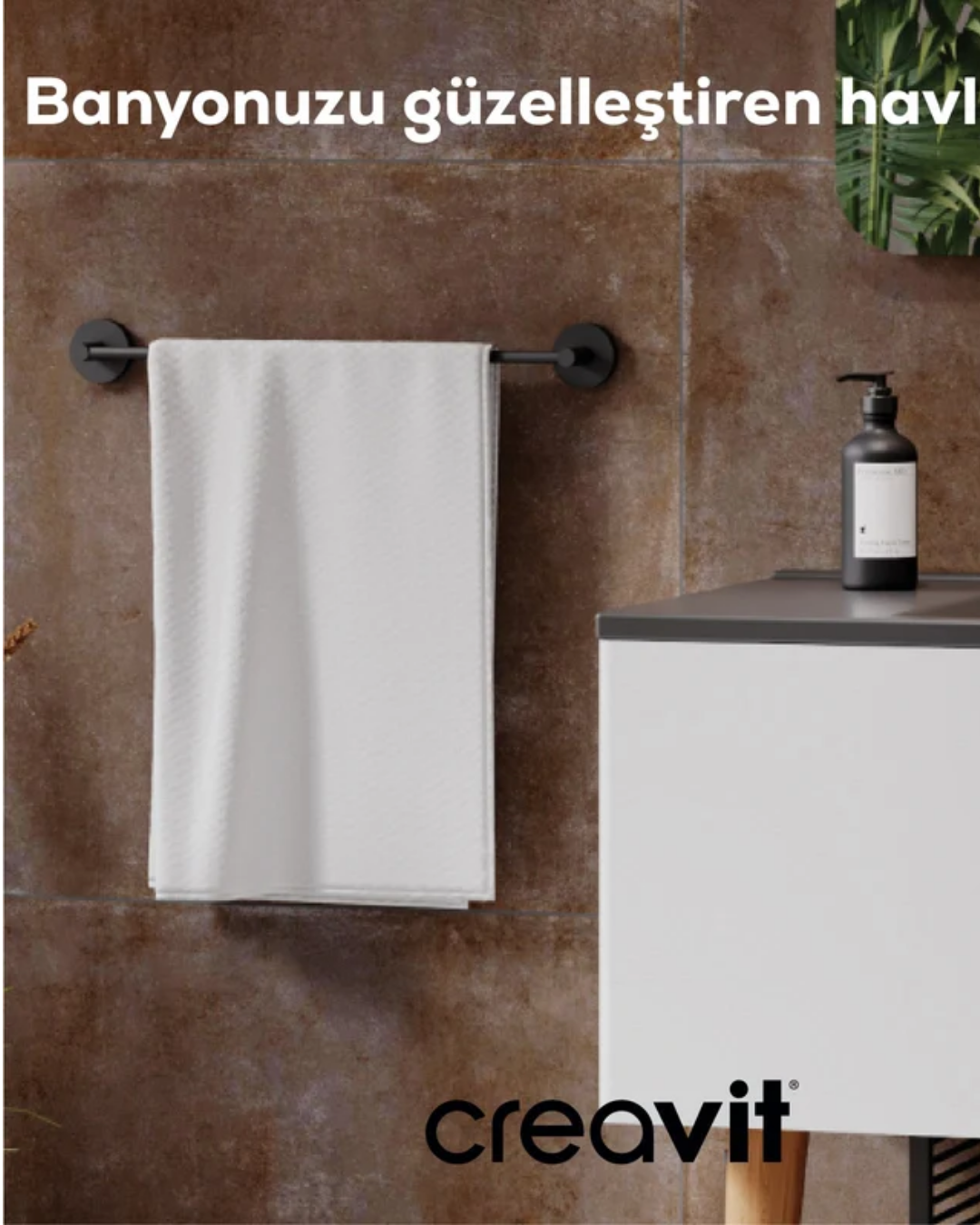 Creavit DR27006S Drop Uzun Havluluk Siyah