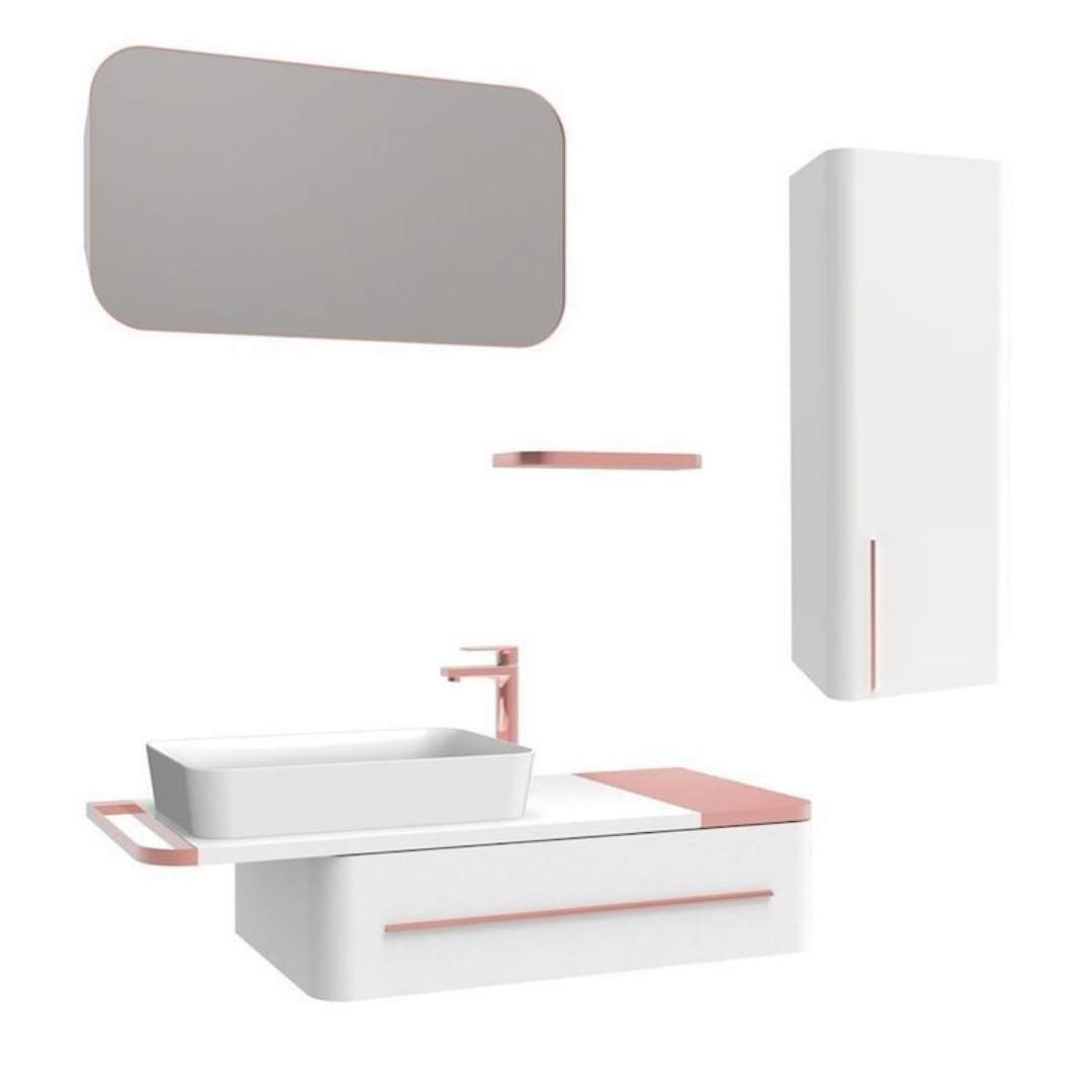 Creavit AL0120.01 Angel 120 cm Banyo Dolabı Takımı Rose Gold