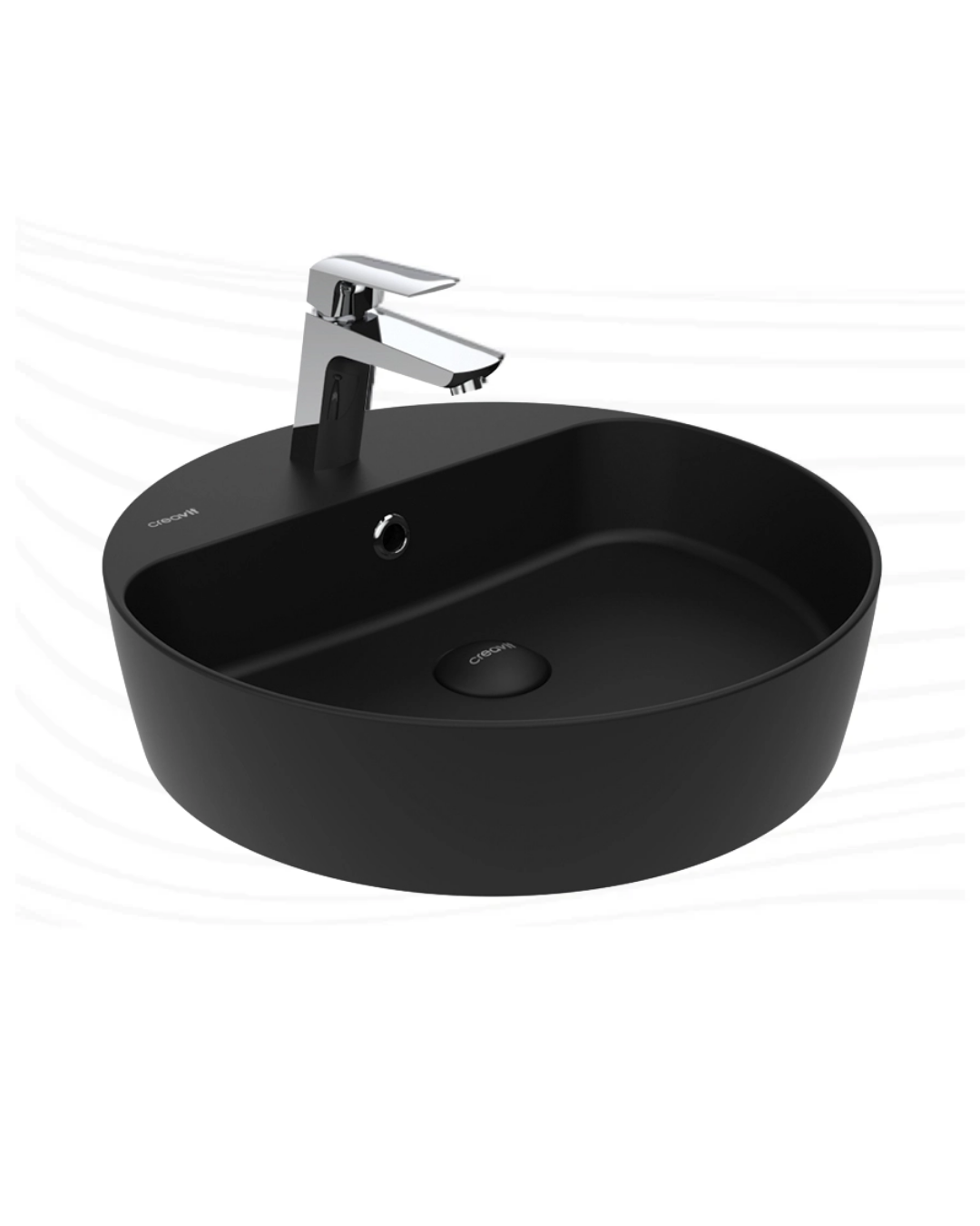 Creavit Loop Yuvarlak Çanak Lavabo 45 cm Mat Siyah LP146-00SM