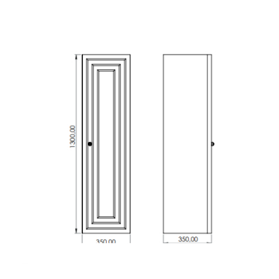 Creavit Kayra Boy Dolabı Mat Beyaz 130 cm