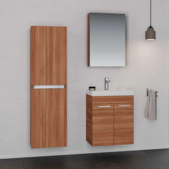 Orka Enez 100 cm Banyo Dolabı Koyu Kahve (Teak)