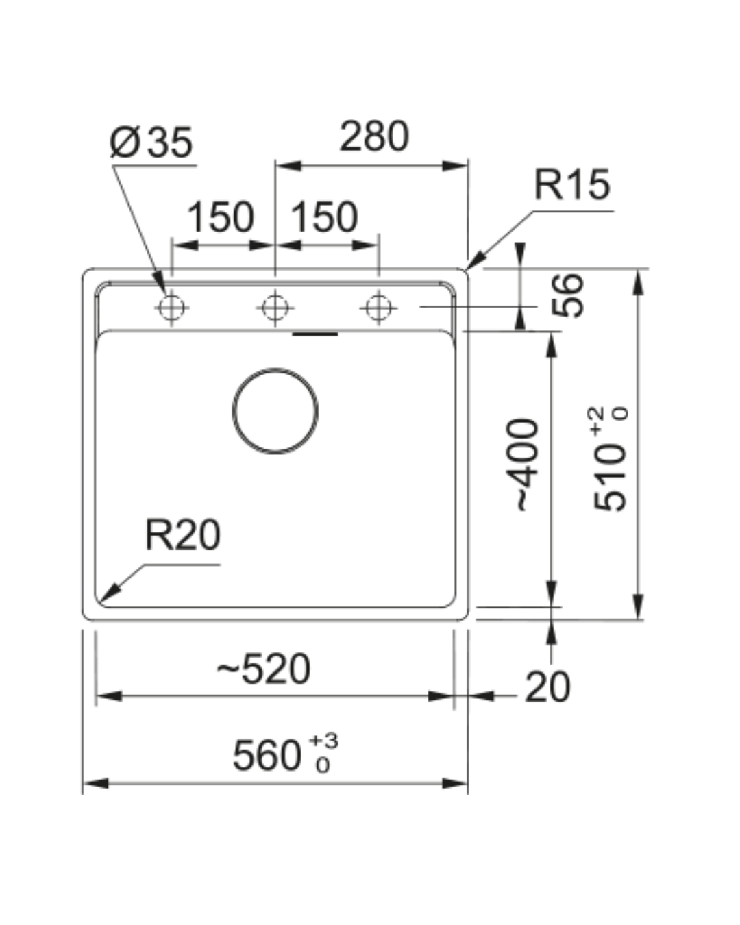 Franke Maris MRG 610-52 TL Matt Black Granit Evye