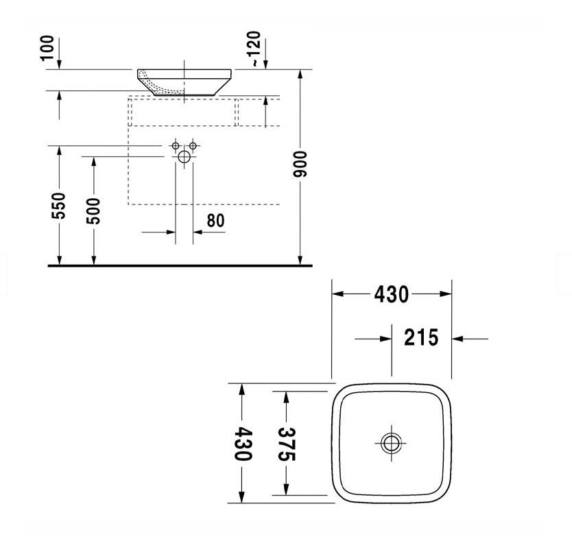Duravit Lavabo DuraStyle Çanak43 x 43 cm 0349430000