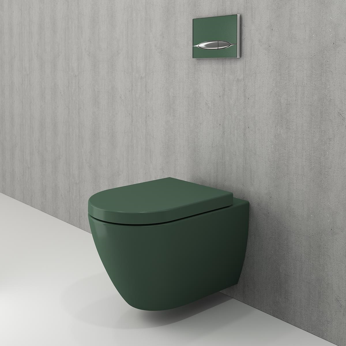Bocchi Venezia Rimless Asma Klozet ve Kapağı Mat Yeşil 1295-027-0128