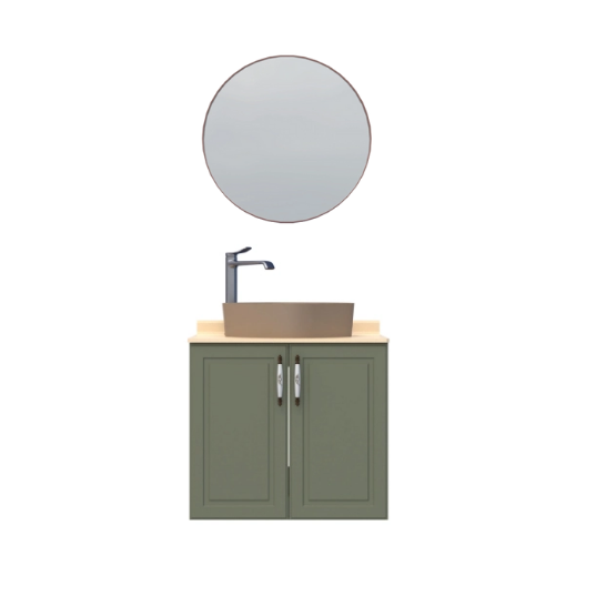 Creavit Perra Lavabo Dolabı Kapaklı Zeytuni 60 cm