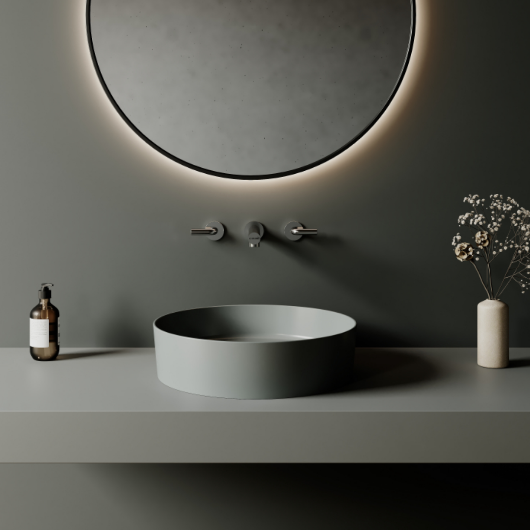 CREAVİT LP145.00CG Loop Ø 45 cm Tezgah Üstü Çanak Lavabo  Cool Grey