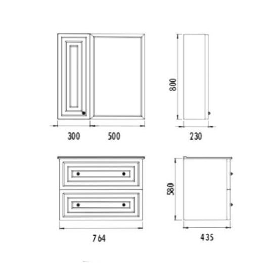 Creavit Kayra Mat Beyaz Lavabo Dolabı Takımı Dolaplı 80 cm