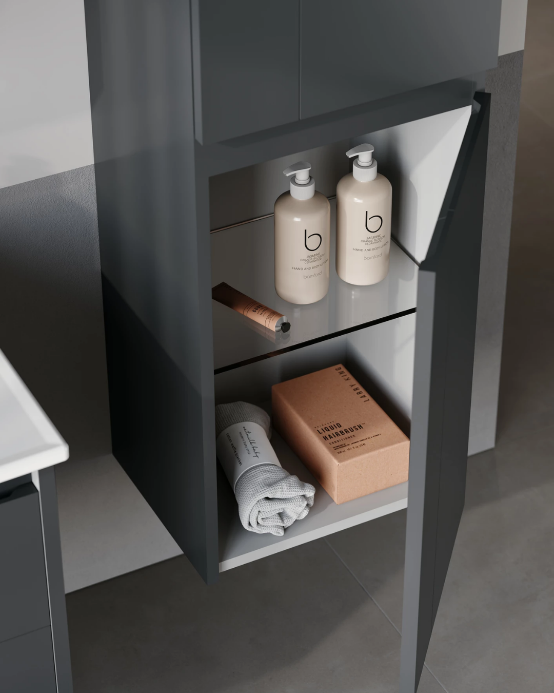 Orka Likya 40 CM Banyo Boy Dolabı Mat Antrasit