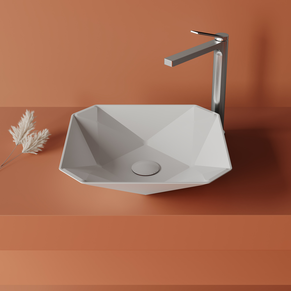Creavit RB040  Ruby Tezgah Üzeri Lavabo 40x40 cm Parlak Beyaz