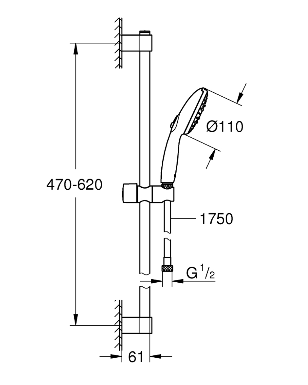 Grohe Tempesta 110 Duşu Seti 3 Akışlı Rain,Jet,Massage