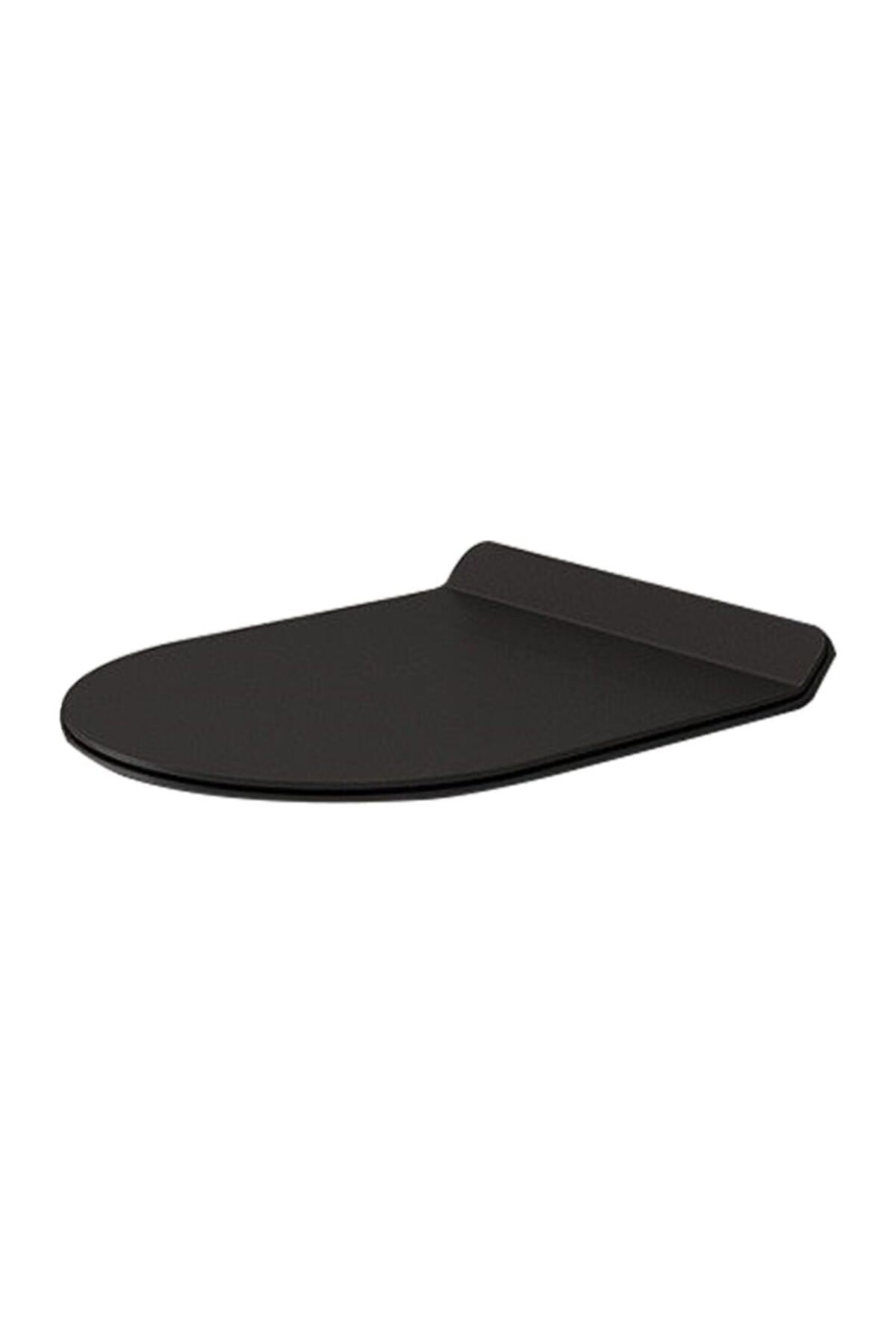Bocchi 1417-005-0128 V-Tondo Rimless Kısa Asma Klozet Parlak Siyah  Kapak Dahil