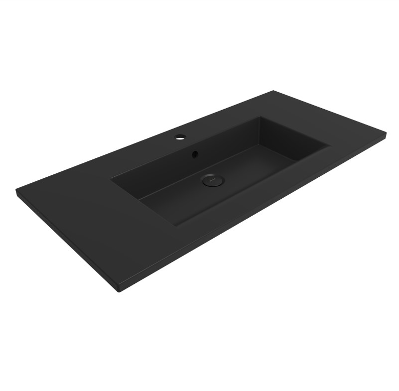 Bocchi Milano Etajerli Lavabo 100 cm Mat Siyah 1105-004-0126