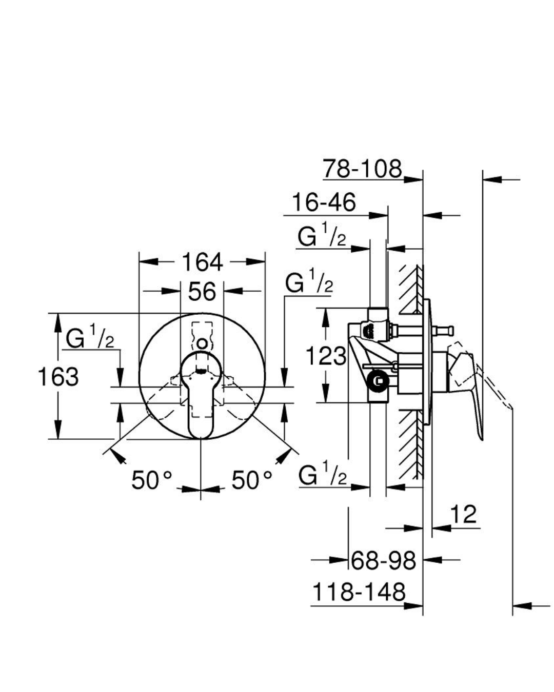 Grohe Bauedge Ankastre Banyo ve Duş Bataryası 29079000