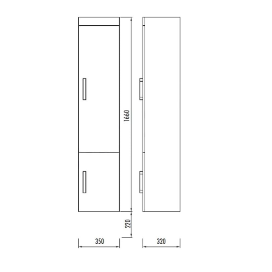 Creavit SA2190.01.BK Star Boy Dolabı 35*190 cm Beyaz Kırmızı(Ç.Sepetsiz)