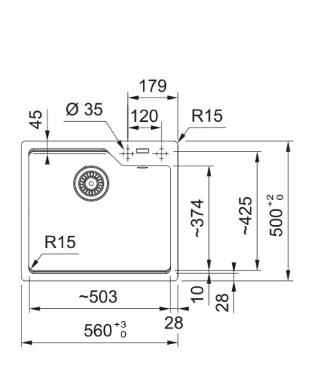 Franke Urban UBG 610-56 Nero Tezgahüstü Evye