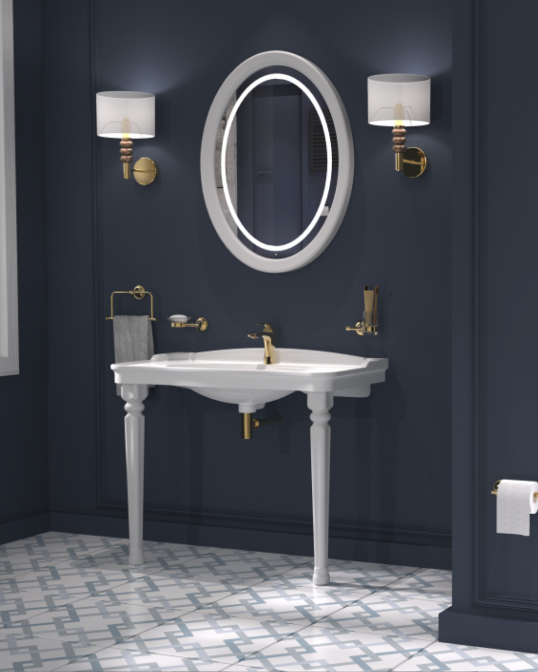 Creavit Antik 100 cm Lavabo 2 adet antik ayak AN100