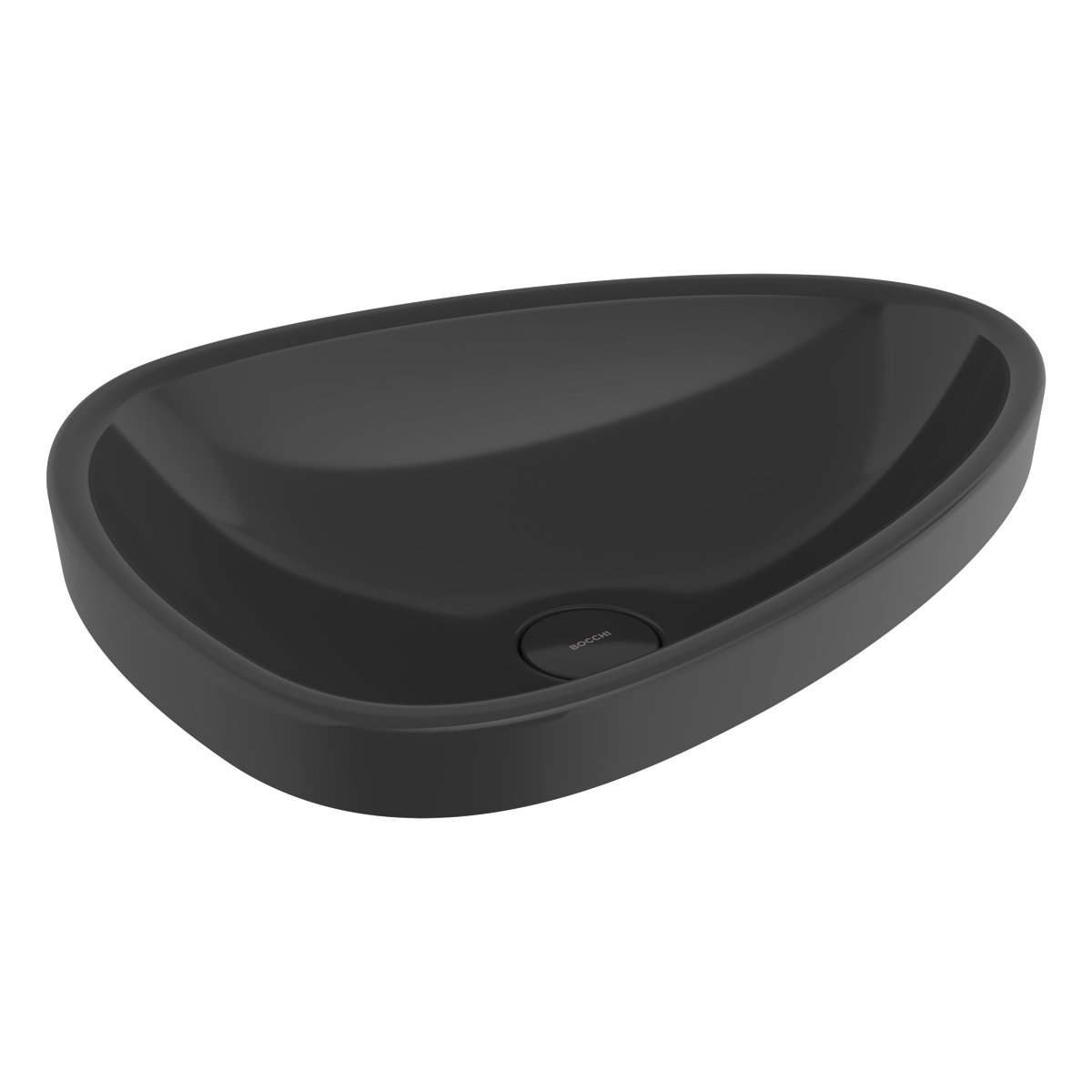 Bocchi 1112-005-0125 Etna Tezgah Üstü Lavabo Parlak Siyah 58 Cm
