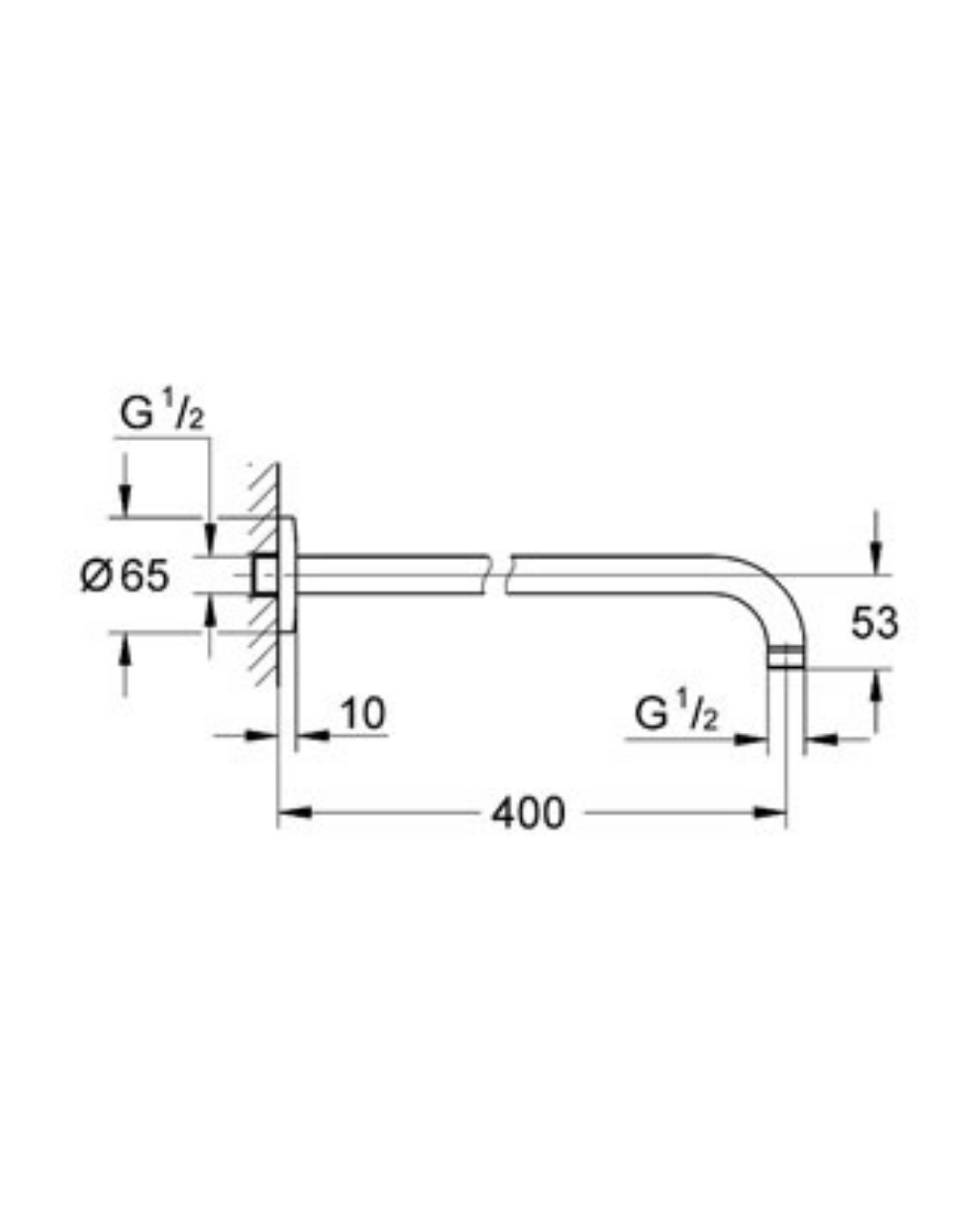 Grohe BauContemporay Tepe Duşu Dirseği 400 mm 27851000