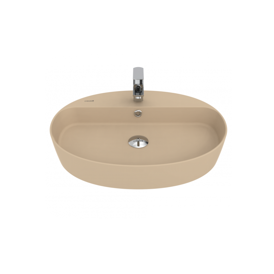 Creavit LP161 Loop Oval Çanak Lavabo 45x60 cm Mat Cappuccino