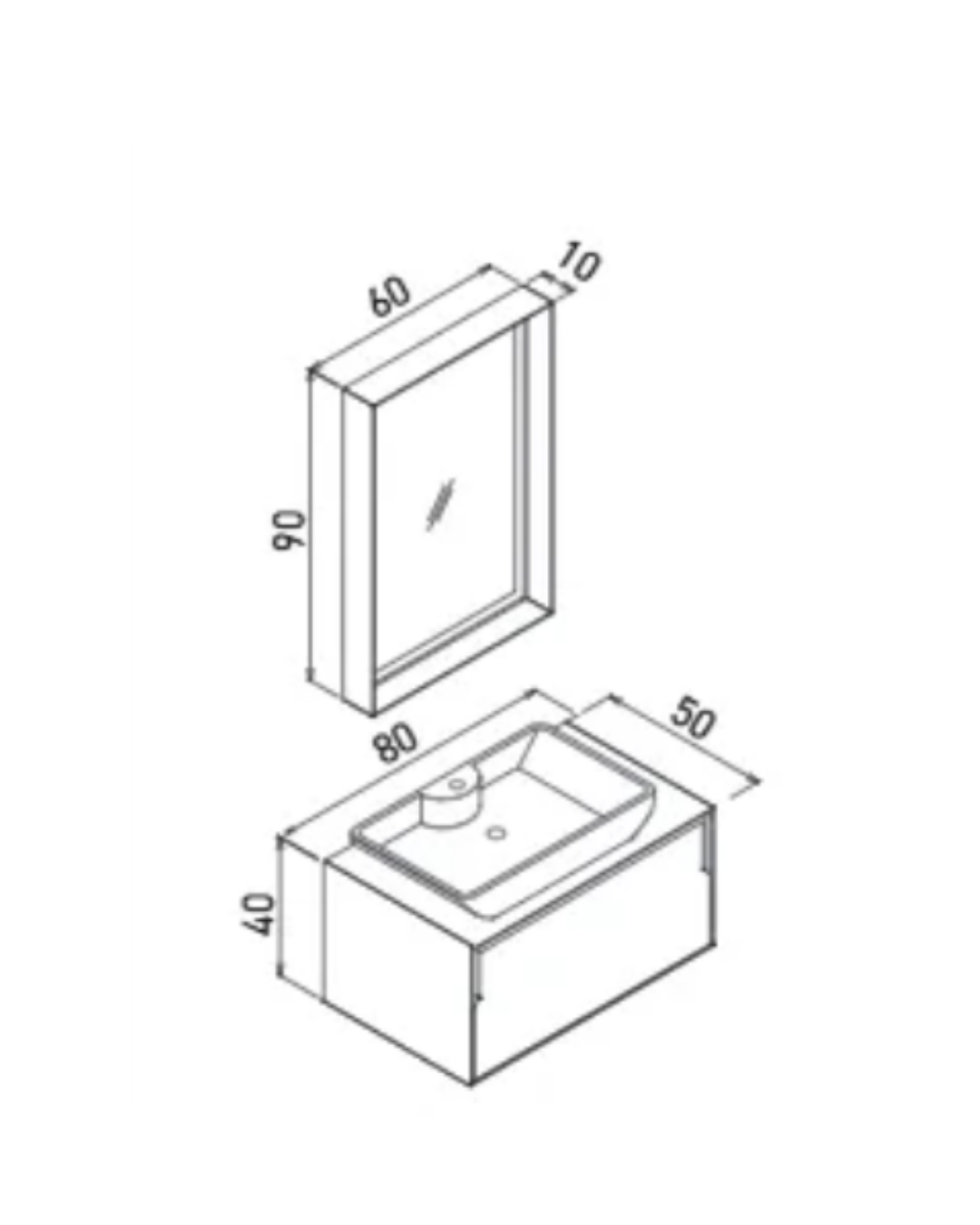 Orka Craft 80 cm Banyo Dolabı Takımı Antrasit