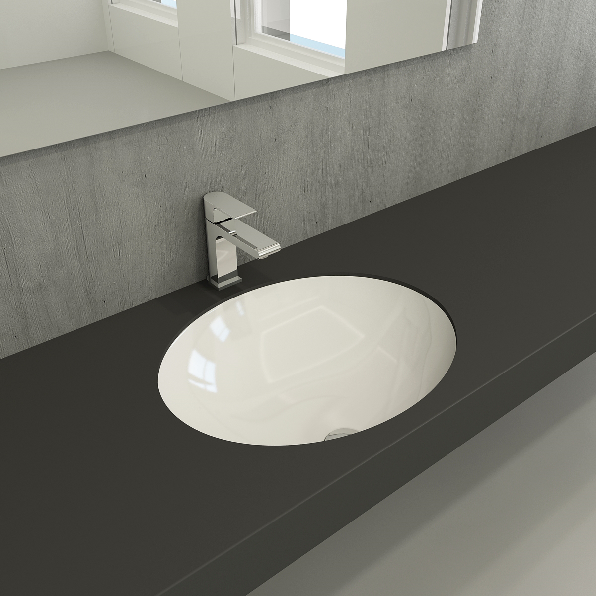 Bocchi Parma Tezgah Altı Lavabo 56 cm 1384-001-0125 BEYAZ
