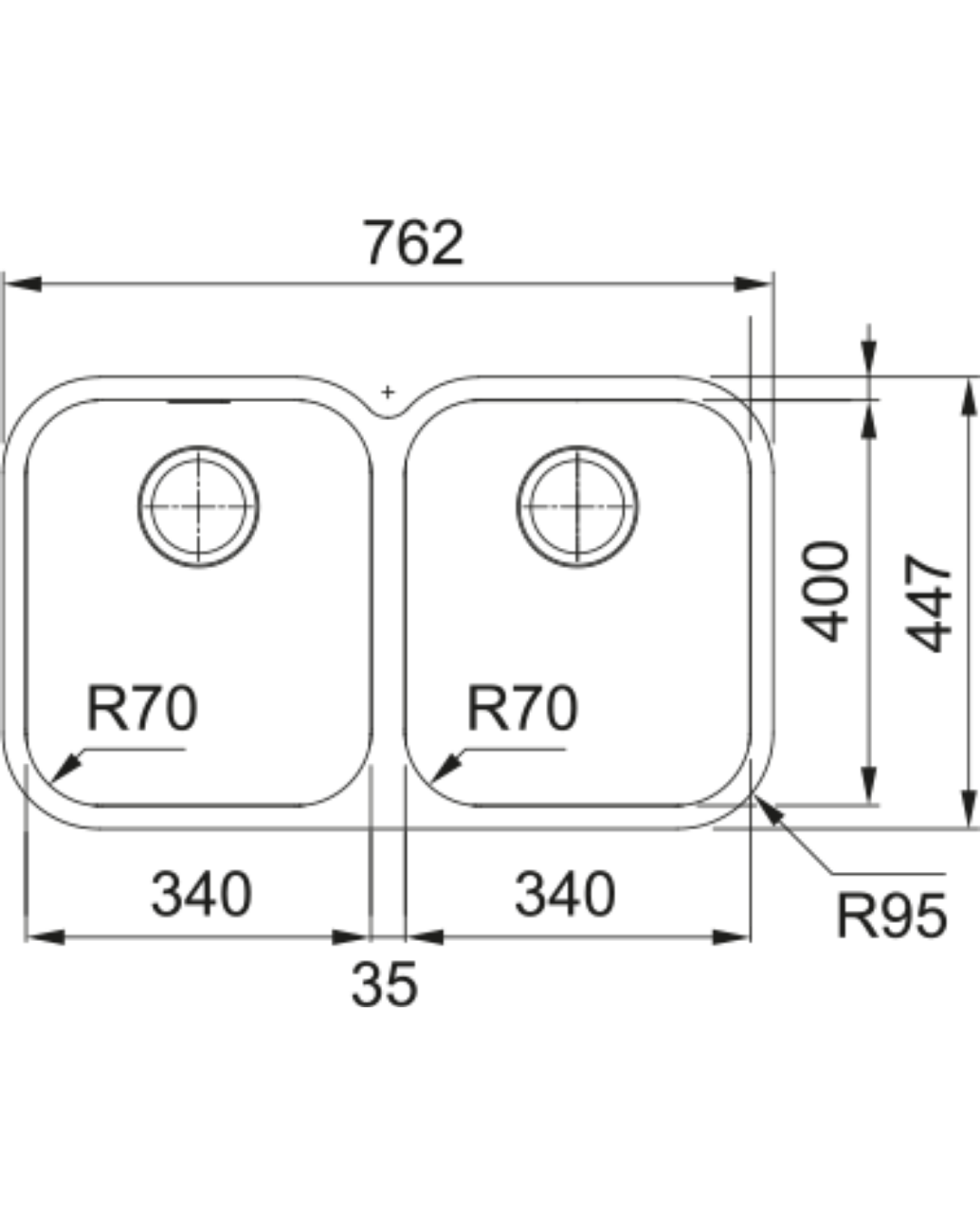 Franke SRX 120-34-34 Tezgah Altı Paslanmaz Çelik Evye