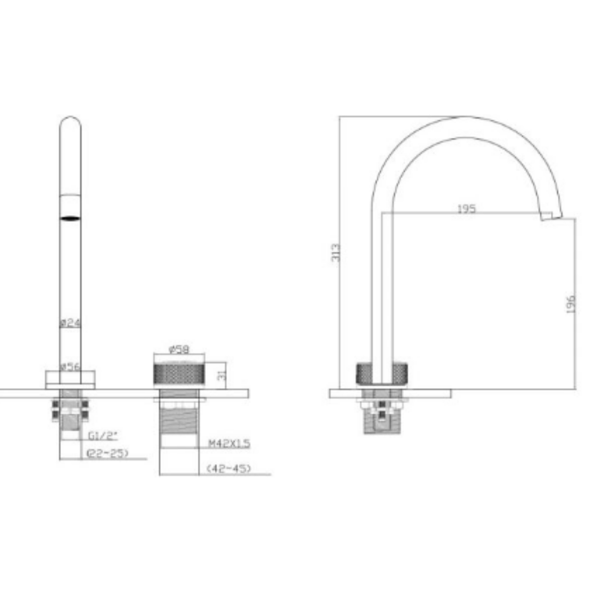 Newarc Step 2 Delikli Çanak Tipi Lavabo Bataryası