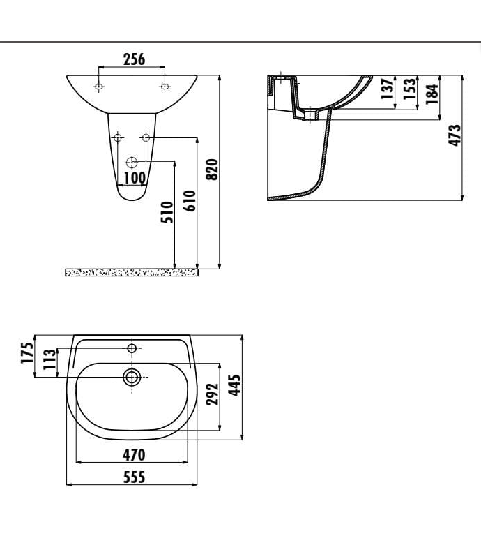 Creavit SD055 Sedef Yarım Ayak Lavabo 45X55 cm Beyaz