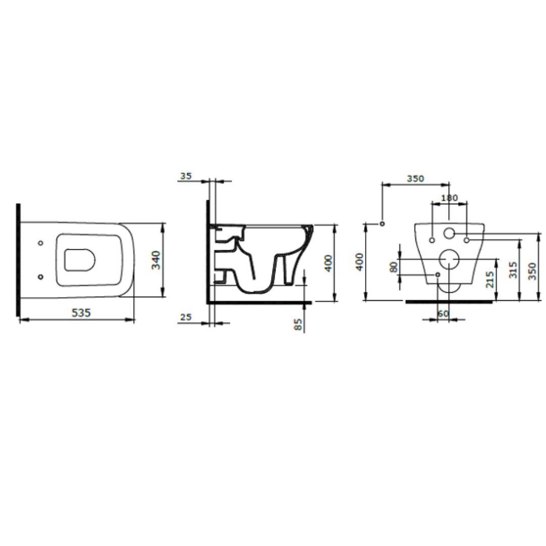 Bocchi 1304-002-0128 Firenze Rimless Asma Klozet ve Kapağı Mat Beyaz