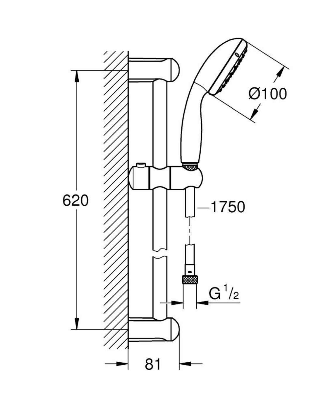 Grohe Duş Seti 2 Akışlı Tempesta Krom