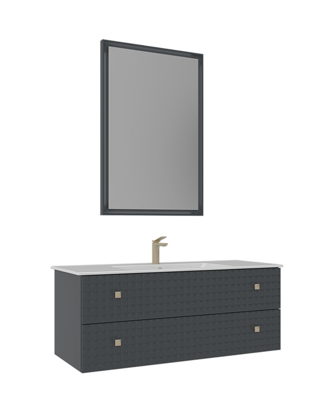 Orka Lipari 120 cm Banyo Dolabı Takımı Antrasit