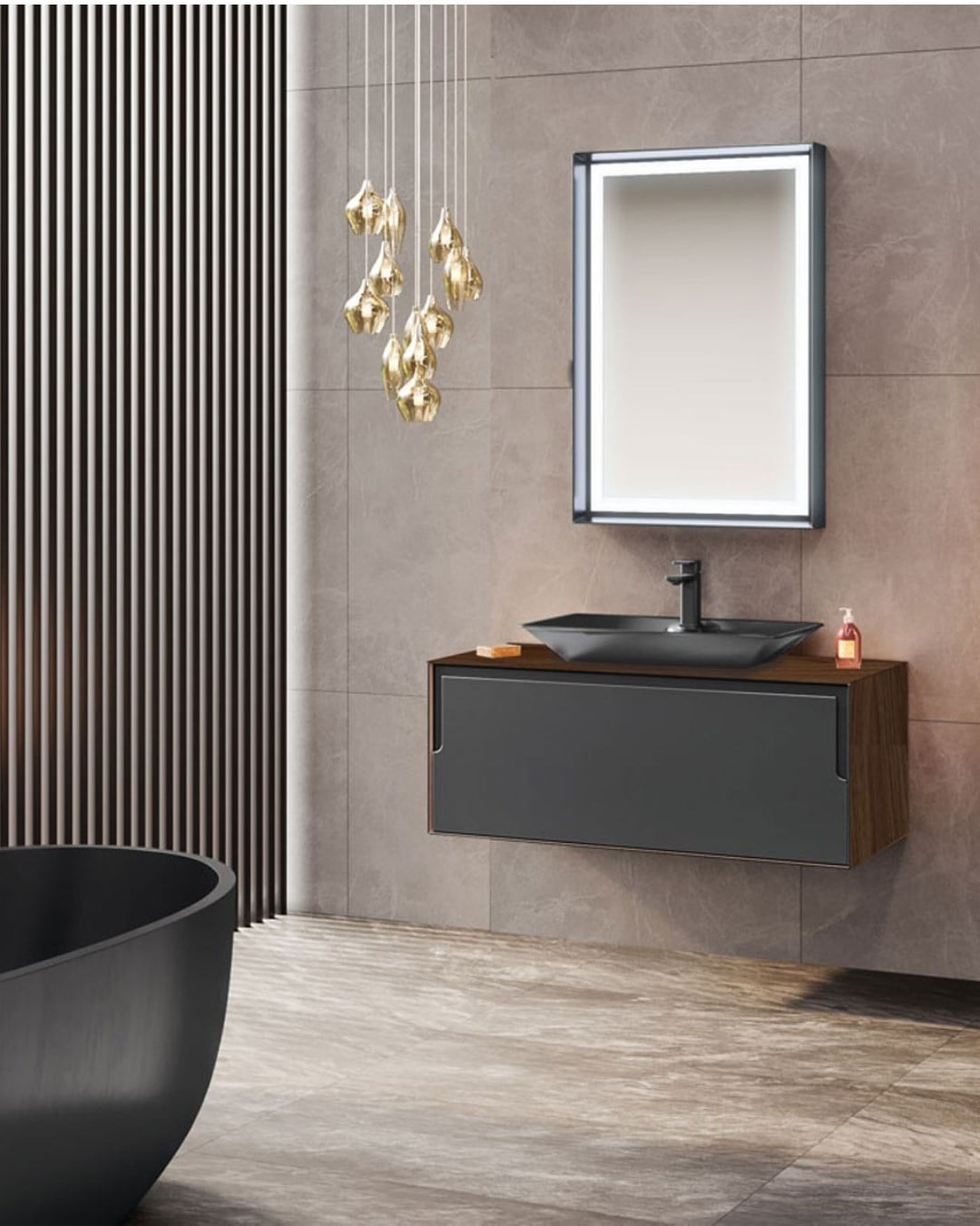 Orka Craft 100 cm Banyo Dolabı Takımı Antrasit