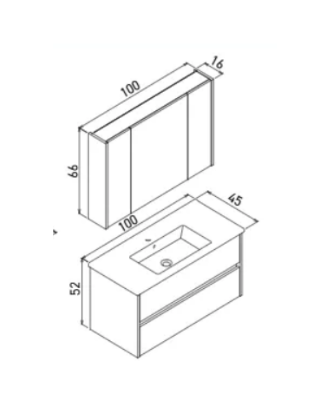 Orka Side 100 CM Banyo Mobilyası Takımı Mat Antrasit