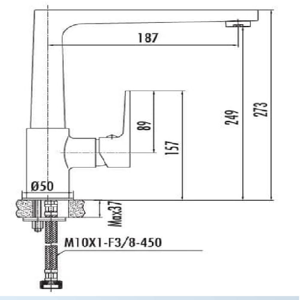 Creavit SR8500S Sharp Mutfak Armatürü Siyah