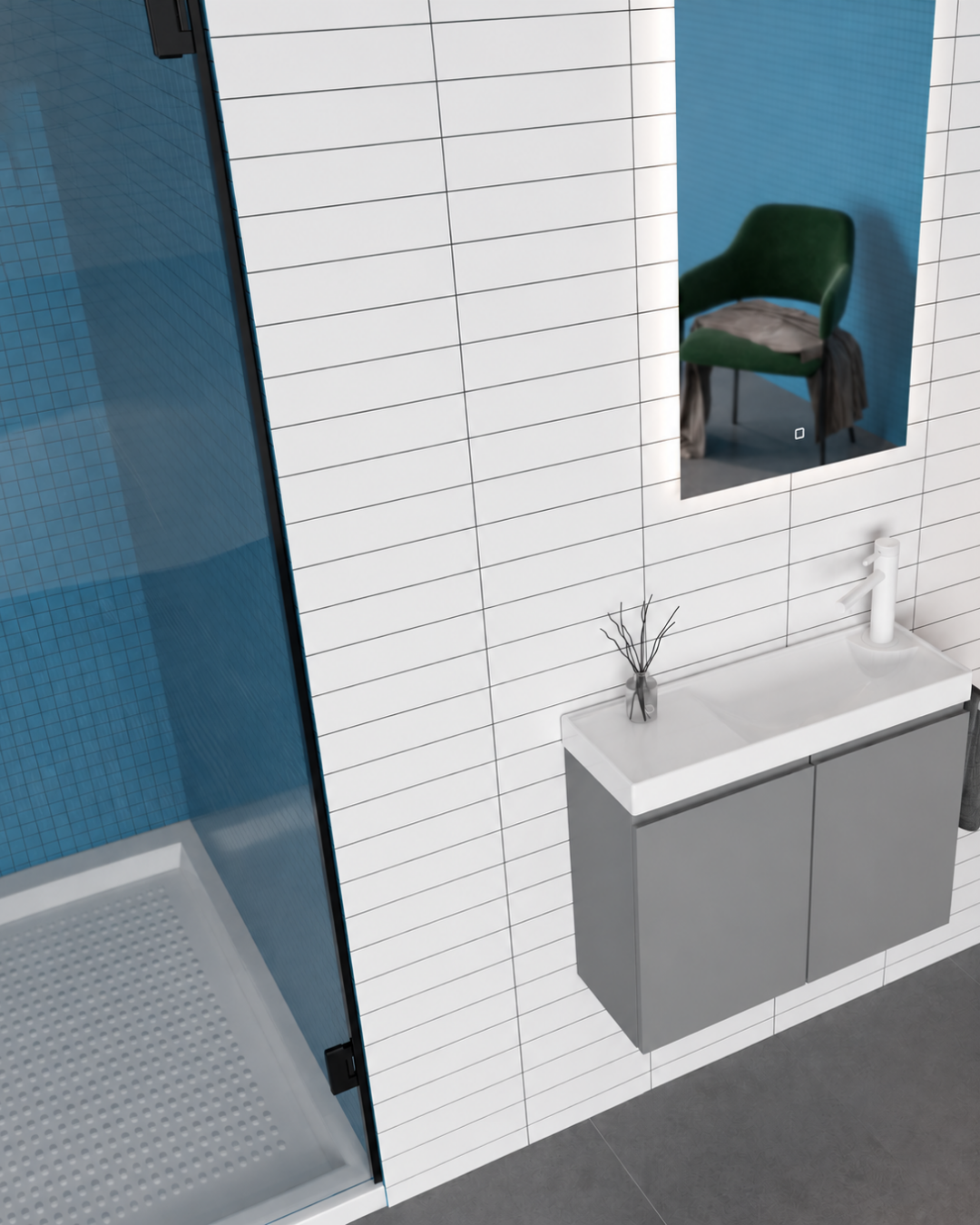 Orka Ferla 60 cm Banyo Dolabı Takımı