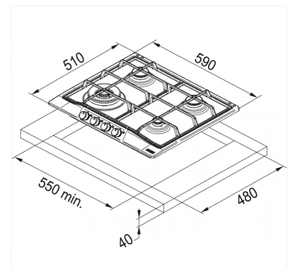 FRANKE Classicline FCH 604 4G TC ON Nero Ocak 106.0739.523