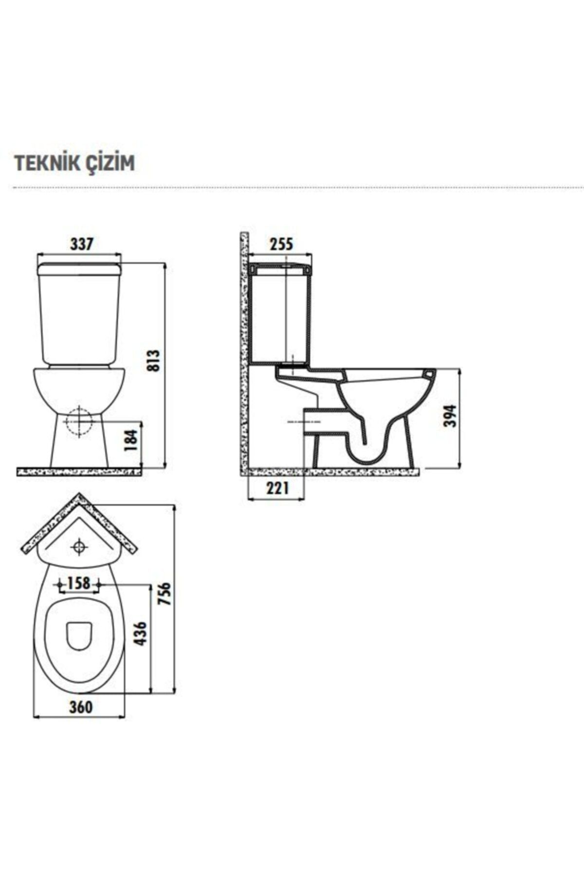 Creavit Sd310 Sedef Arkadan Çıkışlı Köşe Klozet Takımı
