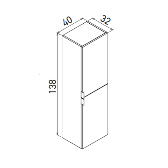 Orka Purus Boy Dolabı 40 cm
