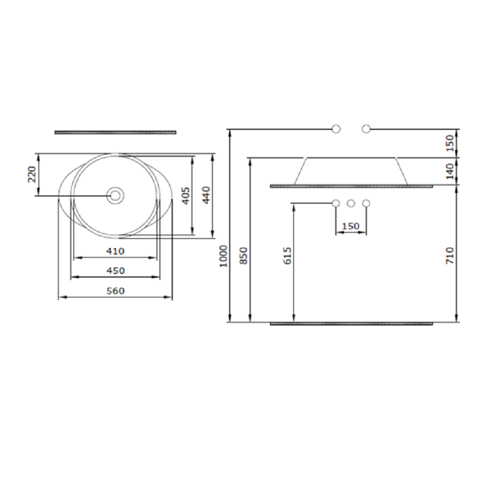 Bocchi Venezia Çanak Lavabo 56 Cm Mat Somon 1010-032-0125